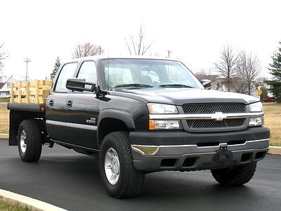 2003 chevrolet silverado 2500hd crew cab 167 duramax diesel flat bed stake body!