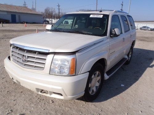 2002 cadillac escalade luxury best offer pearl white tan leather awd 4x4 salvage