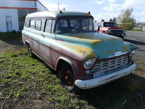 1956 chevrolet suburban. factory extended wheelbase. extremely rare collectors!