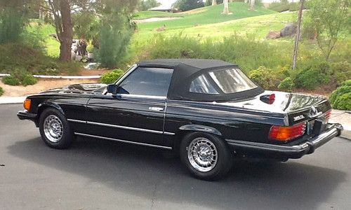 1985 black mercedes benz 380sl convertible --excellent condition