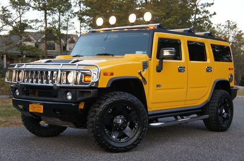2006 hummer h2 for sale~only 24,717 miles~yellow/black~navigation~loaded!