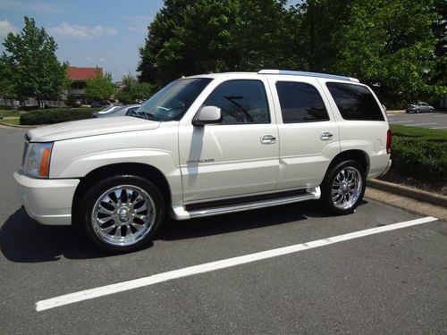 2003 pearl white cadillac escalade w/ low miles