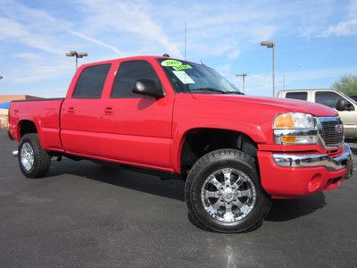 2004 gmc 2500hd slt crew cab duramax diesel sierra 4x4 truck-leather-low miles!!