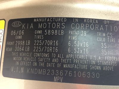 KIA SEDONA MINI  VAN CARGO ROADYWORTHY, image 14