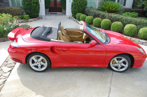 2004 porsche twin turbo cabriolet guards red 10400 miles