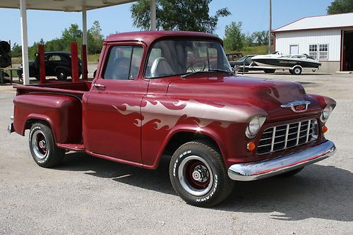 1955 chevy truck 3100 v-8 with car 4 speed (nice)