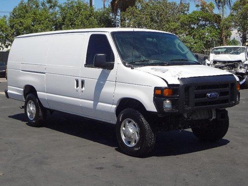 2013 ford e-series van e-250 extended damaged fixer runs! only 2k miles l@@k!!