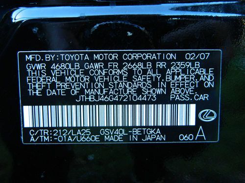 2007 Lexus ES350 Sedan 4-Door 3.5L Black, image 21