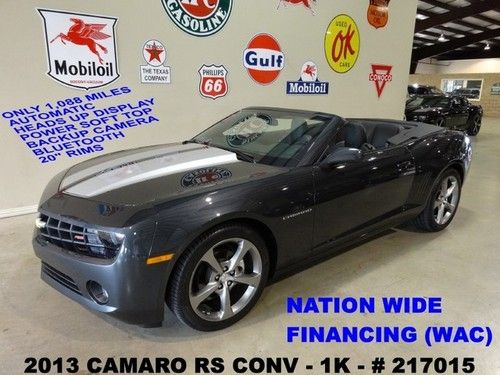 2013 camaro 2lt rs conv,auto,hud,back-up cam,htd lth,20in whls,1k,we finance!!