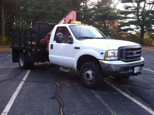 2002 ford f350 superduty crane/rack body-19,000 miles-4x4-5 speed/no reserve!!!!