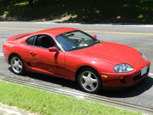 1993 toyota twin turbo supra wingless red on black leather