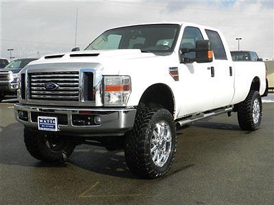 Ford crew cab powerstroke diesel 4x4 custom lift wheels tires leather auto tow