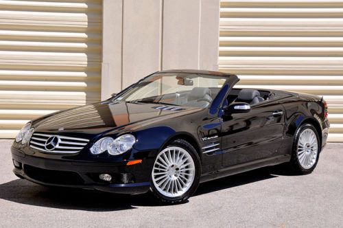 2005 mercedes sl55! loaded! black/black! fresh service! only 14k miles! mint!