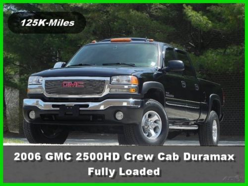 06 gmc sierra 2500hd slt 4 door 6.6l lbz dmax duramax diesel loaded sunroof 4x4