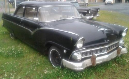 1955 fairlane club sedan *original parts* chrome black strong engine project