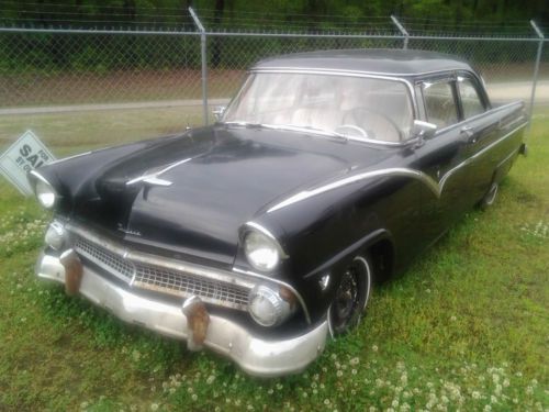 1955 Fairlane Club Sedan *Original Parts* Chrome Black Strong Engine Project, image 2