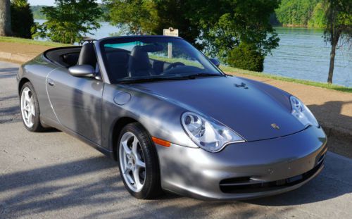 2003 porsche 911 carrera 4 convertible 2-door 3.6l tiptronic, seal grey/ black