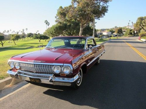 1963 chevrolet impala ss 409 frame-off numbers matching rare 59k mi socal orig