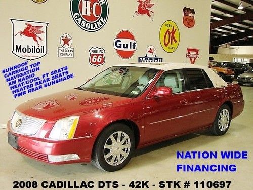 2008 dts fwd,v8,sunroof,nav,htd/cool lth,bose,17in chrome whls,42k,we finance!!