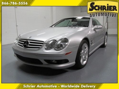 04 mercedes-benz sl 55 amg silver rwd power hard top v8  wood trim