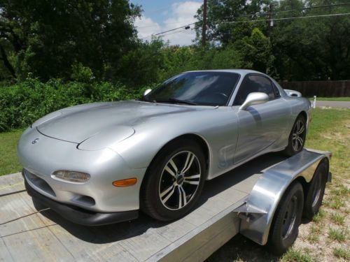 1993 mazda rx-7 twin turbo touring coupe, silver and black leather, texas car