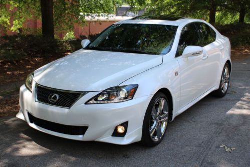 2012 lexus is250 pearl white f-sport navigation