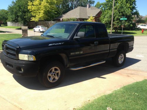 2001 dodge ram 1500 sport extended cab black pickup truck 5.2l 4x4 nr