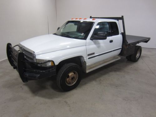 99 dodge ram 3500 5.9l cummins turbo diesel flatbed ext cab drw 4wd 2co owners