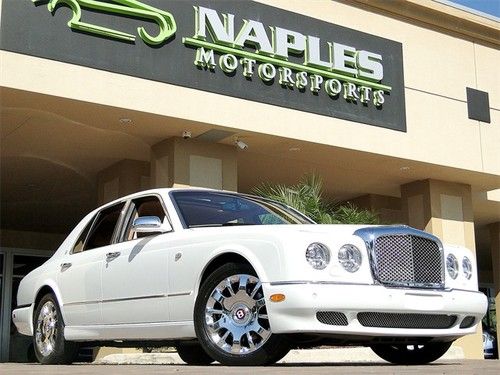 2006 bentley arnage r automatic 4-door sedan white with tan, chrome wheels