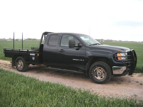 2008 gmc sierra 2500 hd 4x4 extended cab pickup bramco hay bale spike flatbed