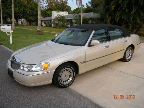 1999 cartier town car~100% original pearl white paint~exceptional~cloth top~99k~