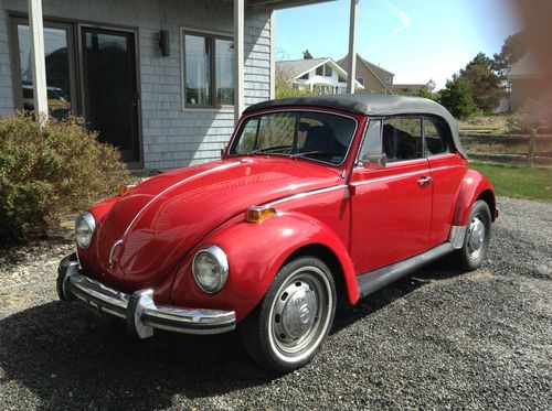 1971 fire engine red vw beetle convertible