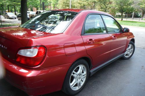 2002 subaru wrx, 37,000 easy miles, bright red, all-wheel-drive, one-owner