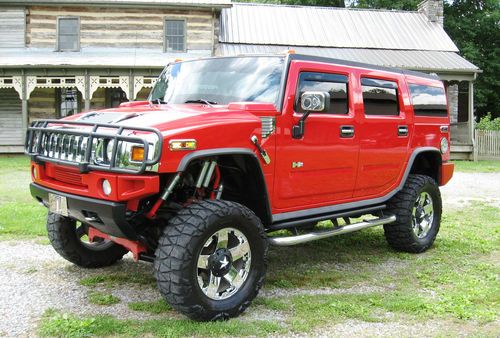 Monster *hummer h2* no reserve * bright red, lifted
