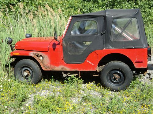 Amc jeep cj5 soft top v8 std trans with plow and blade needs restore-runs