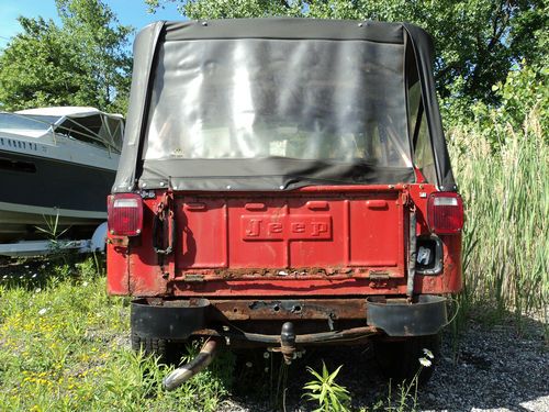 AMC JEEP CJ5 SOFT TOP V8 STD TRANS WITH PLOW AND BLADE NEEDS RESTORE-RUNS, image 4