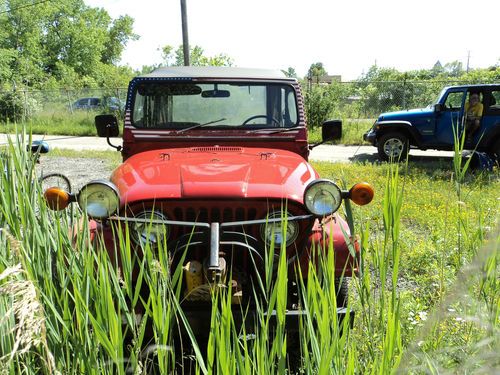 AMC JEEP CJ5 SOFT TOP V8 STD TRANS WITH PLOW AND BLADE NEEDS RESTORE-RUNS, image 5