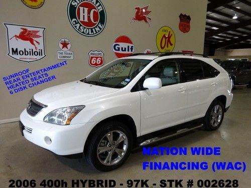 2006 rx 400h,fwd,sunroof,rear dvd,htd lth,6 disk cd,18in wheels,97k,we finance!