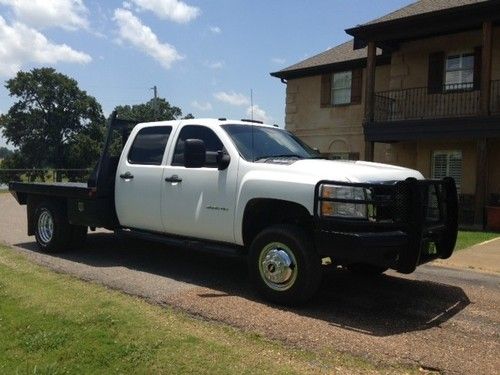 3500-duramax diesel-4x4-crew cab~flat bed w/trough~