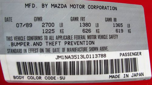 1990 Mazda Miata Base Convertible 2-Door 1.6L, US $5,000.00, image 17