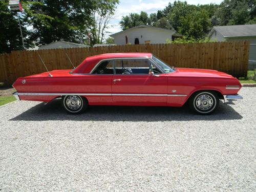 1963 chevy impala  red 2 dr. hd.tp. (ss package)