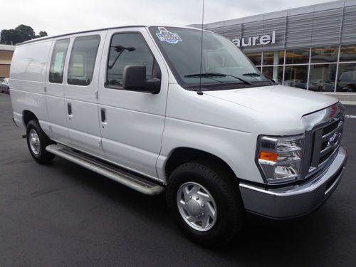 12 e250 super duty cargo van v8 flex fuel oxford white 9,600 miles 1 owner video