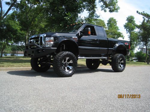 2010 ford f350 xlt 4x4 diesel ext cab monster truck black f-350 lifted