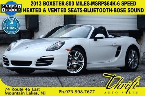 13 boxster-800 miles-msrp$64k-6 speed-heated &amp; vented seats-bluetooth-bose sound