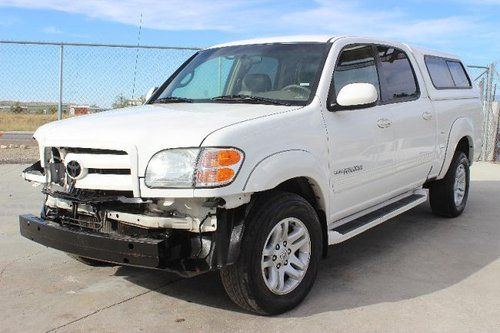 04 toyota tundra limited double cab damaged salvage runs! loaded export welcome!