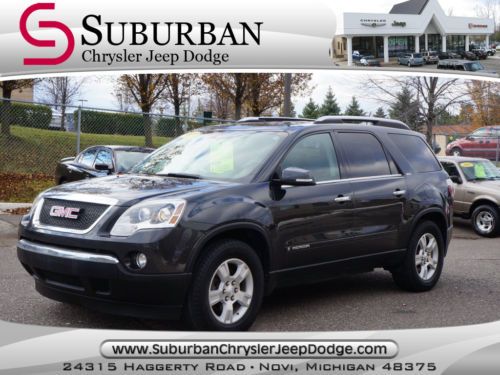 2007 black gmc acadia slt-1 dvd leather moon roof heated seats