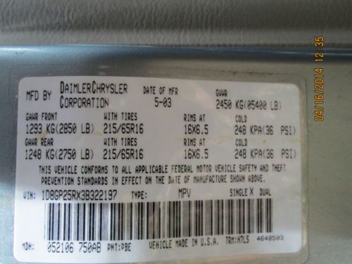 Parts car - 2003 Voyager SXT with 128k., US $995.00, image 4