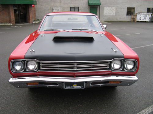 1969 road runner factory a12 440-6 barrel option package original rare r6 red