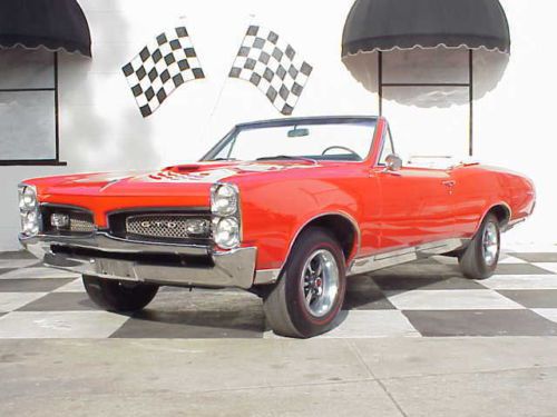 1967 pontiac gto convertible beautiful red paint and white interior