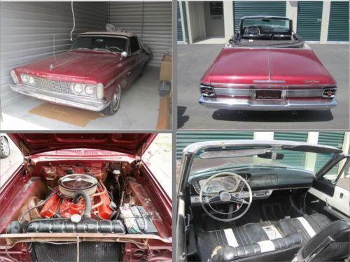 1963 plymouth fury sport convertible. 318 hi-po with auto. excellent condition.